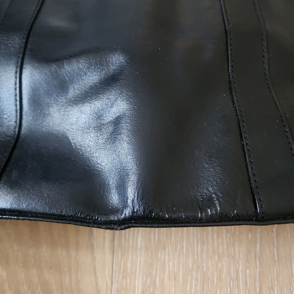Beautiful Loved Black Leather Double Strapped Alfani Shoulder Tote Bag - Picture 2 of 9